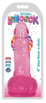 Lollicock - Dildo Slim Stick With Balls - Cherry Ice - 15.8 cm