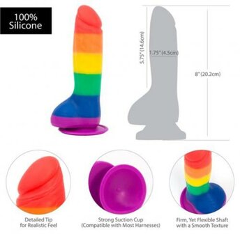 Addiction - Justin Rainbow Siliconen Dildo - 19 cm