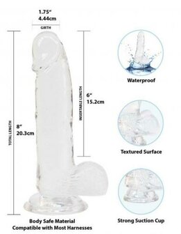 Crystal Addiction - Transparante Dildo - 19 cm