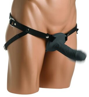 Realistische Vibrerende Siliconen Penis Sleeve - Zwart
