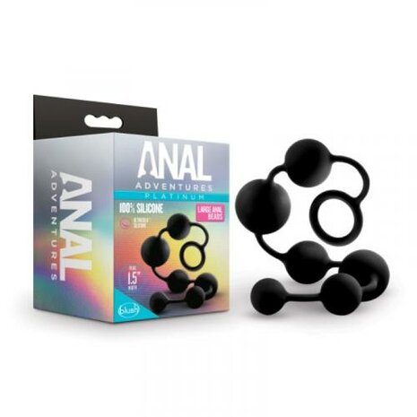 Anal Adventures Platinum - Siliconen Anaal Kralen - Large