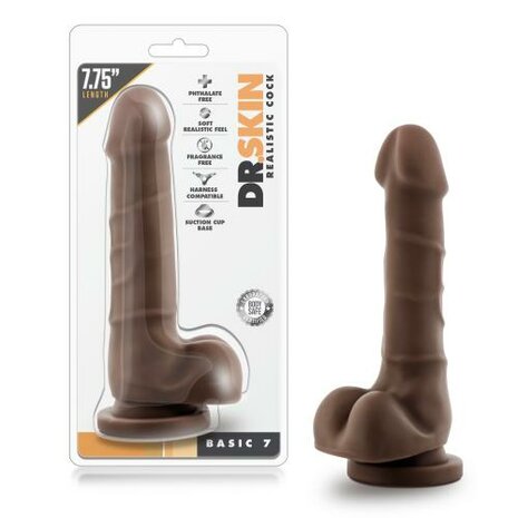 Dr. Skin - Realistische Dildo Met Zuignap 20 cm - Chocolate