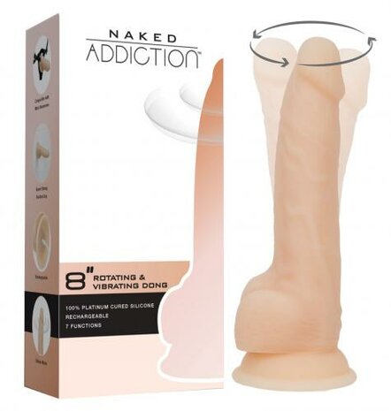 Naked Addiction - Realistische Vibrerende En Roterende Dildo - 20 cm