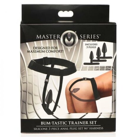 Bum-Tastic Anaal Plug Set met Harnas - Zwart