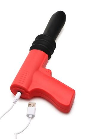 Stotende Pistool Vibrator - Zwart/Rood