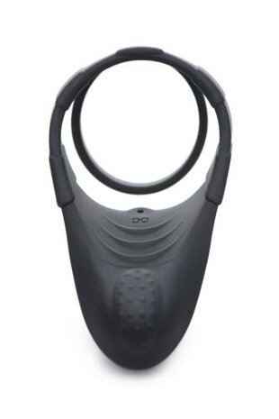 Vibrating Taint Stim Cock Ring - Zwart