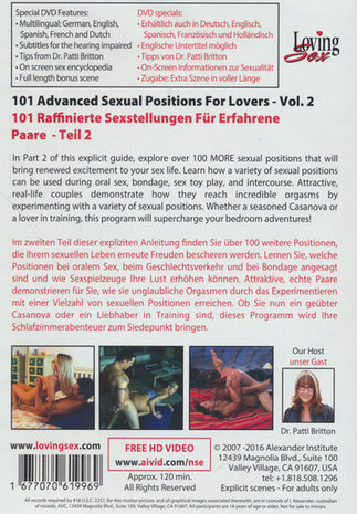 101 Advanced Sexual Positions For Lovers 2 - DVD