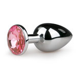 Metal Butt Plug With Pink Crystal Metal Butt Plug With Pink Crystal