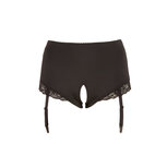 Plus Size Hoge Jarretelslip Met Open Kruis Plus Size Hoge Jarretelslip Met Open Kruis