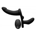 Double Take - Dubbele Vibrerende Strap-On - Zwart Double Take - Dubbele Vibrerende Strap-On - Zwart